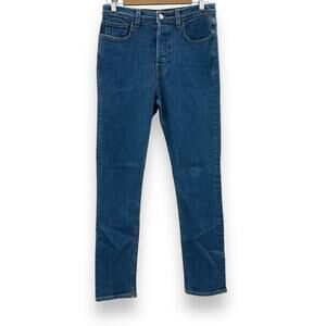 Re/done High Rise Medium Wash Skinny Leg Jeans Button Fly‎ Sz 30